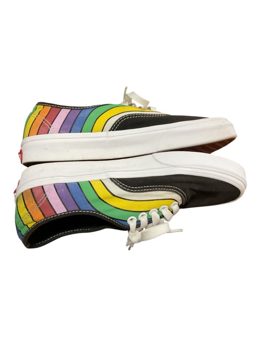 Vans Ravert Rainbow Striped Canvas Shoes 8W 6.5M Black Multicolor Casual Style - Picture 3 of 8